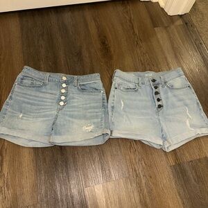 2 pairs of A.N.A Denim Button-Up Shorts